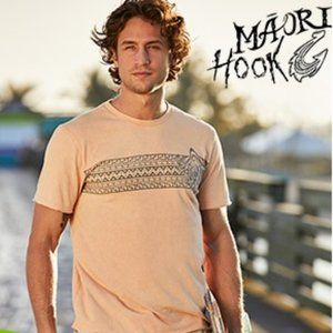 Maori Hook Surf Tribal Washed Up Tee, Mens S NWOT